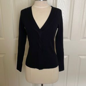 Express Black Ribbed Top Size Small